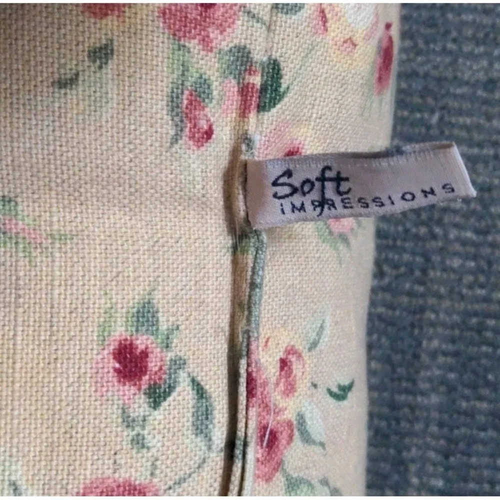 Soft Impressions Accent Pillow Roll Roses Shabby Chic Farmhouse Country Cylinder